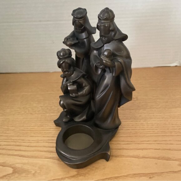 Partylite Holy Night Three Kings Tealight Votive Holder Bronze Nativity Wisemen - Picture 4 of 9